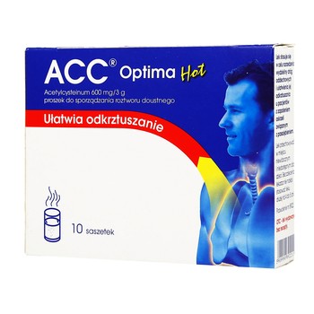 ACC Optima Hot 600 mg/ 3 g, proszek do sporządzania roztworu doustnego, 10 saszetek