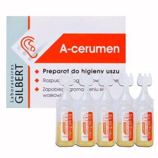 A-Cerumen, preparat do higieny uszu powyżej 6 miesiąca, 2 ml x 5 ampułek