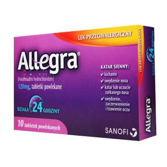 Allegra 120 mg, 10 tabletek powlekanych