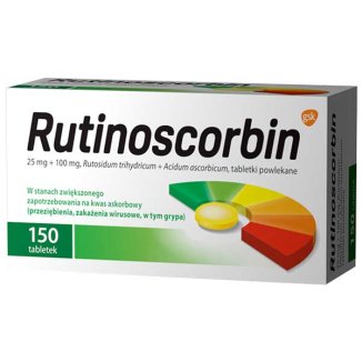 Rutinoscorbin 25 mg + 100 mg, 150 tabletek