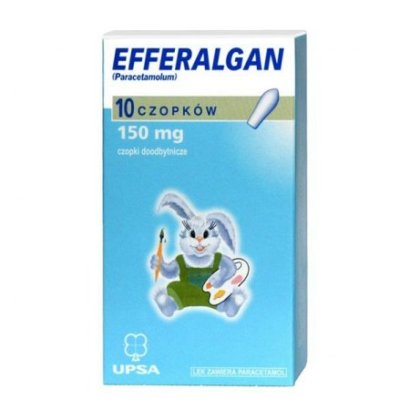 Efferalgan 150 mg, czopki doodbytnicze, 10 sztuk exp.date 05/23