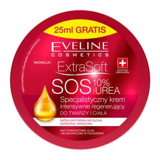 Eveline Extra Soft SOS, krem intensywnie regenerujący, do twarzy i ciała, 10% Urea, 200 ml