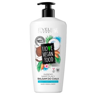 Eveline I Love Vegan Food, głęboko nawilżający balsam do ciała, kokos, olejek migdałowy, 350 ml