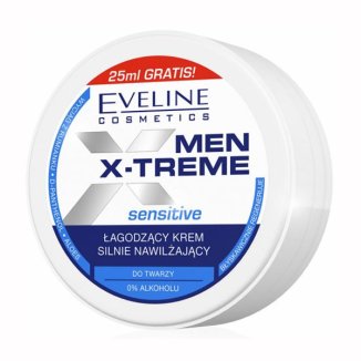Eveline Men X-Treme Sensitive, łagodzący krem silnie nawilżający, 100 ml