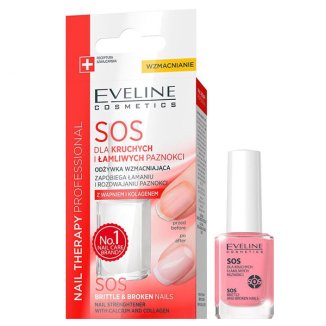 Eveline Cosmetics SOS dla kruchych i łamliwych paznokci, odżywka wzmacjniająca, 12 ml