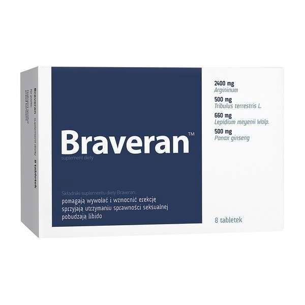 Braveran, 8 tabletek exp.date07/22