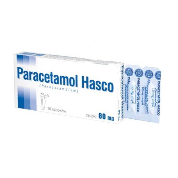 Paracetamol Hasco 80 mg, czopki doodbytnicze, 10 sztuk