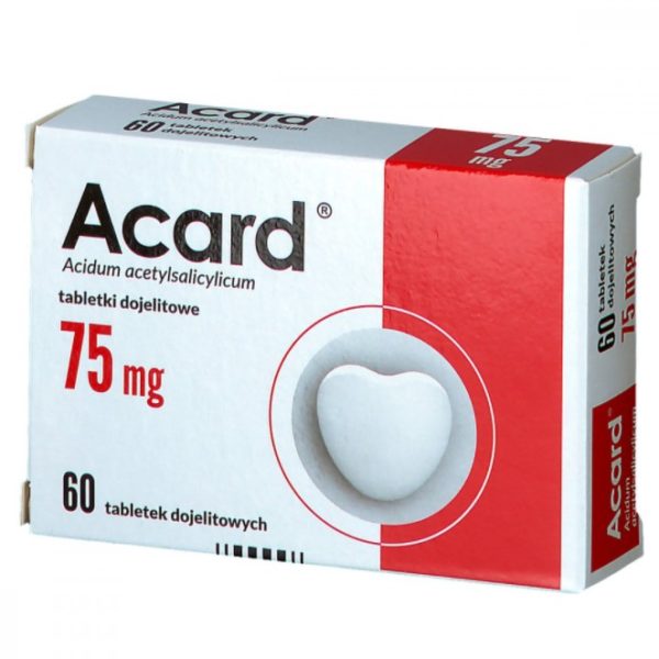 Acard 75 mg, 60 tabletek dojelitowych
