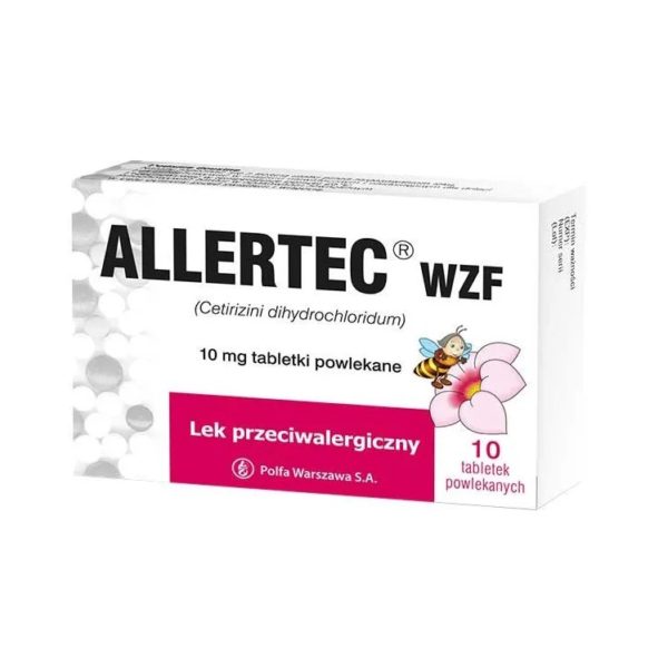 Allertec WZF 10 mg, 10 tabletek powlekanych przeciwalergicznych