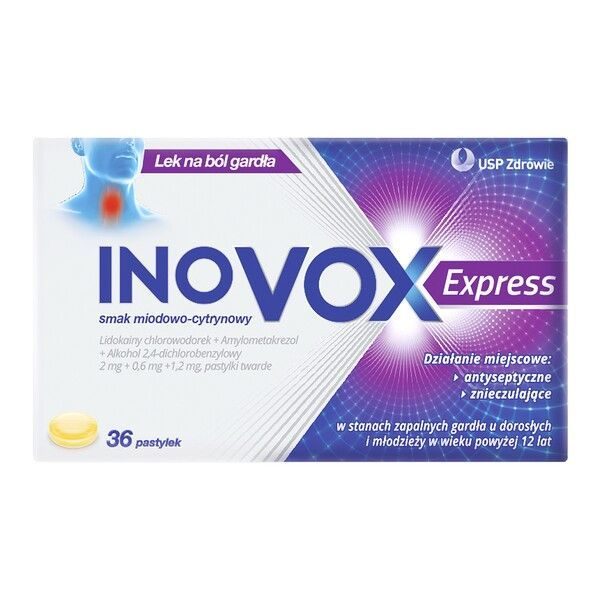 Inovox Express , smak miodowo-cytrynowy, 24 pastylki