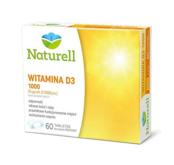 Witamina D3 1000, 60 tabletek do ssania, Naturell