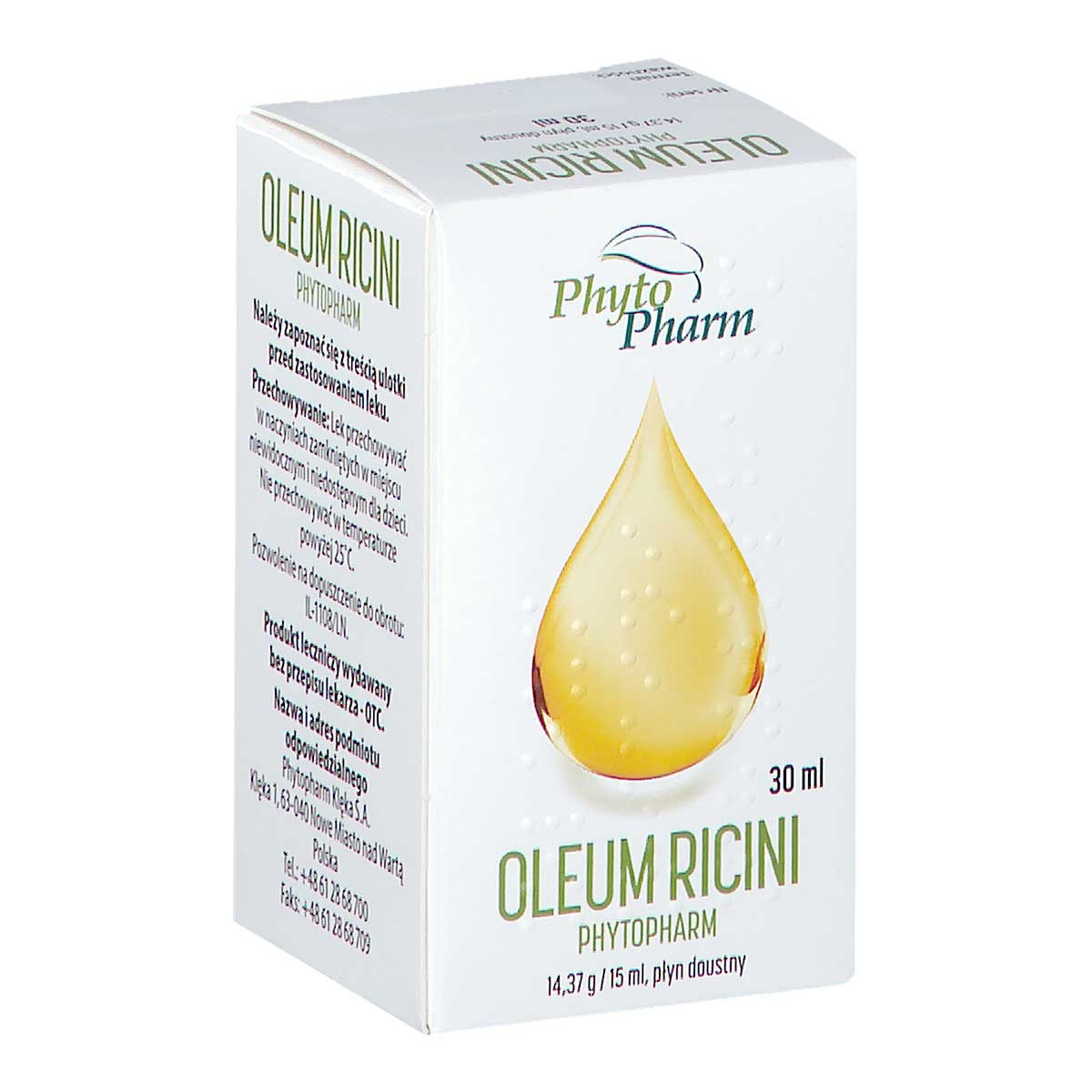 Oleum Ricini Phytopharm 14,37 g/ 15 ml, płyn doustny, 105 ml