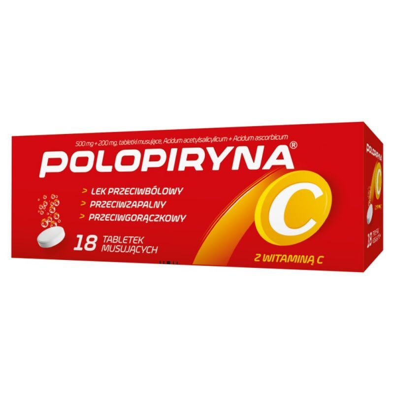 Polopiryna C 500 mg + 200 mg, 18 tabletek musujących