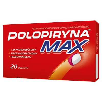 Polopiryna Max 500 mg, 20 tabletek dojelitowych