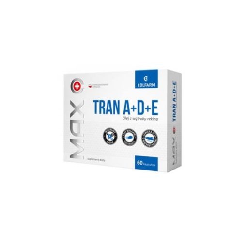 Tran z witaminami A + D + E, 60 kapsułek