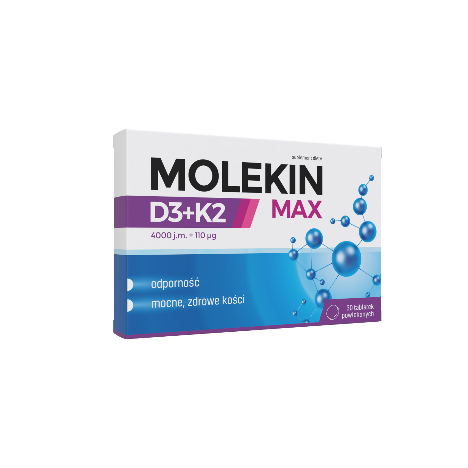 Molekin D3 + K2 Max, 30 tabletek