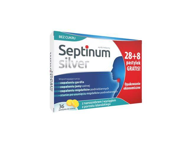 Septinum Silver, 28 pastylek do ssania + 8 pastylek gratis