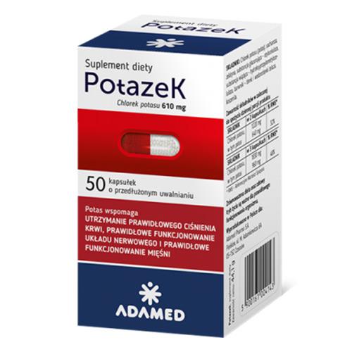 POTAZEK+ chlorek potasu - 50 kapsułek