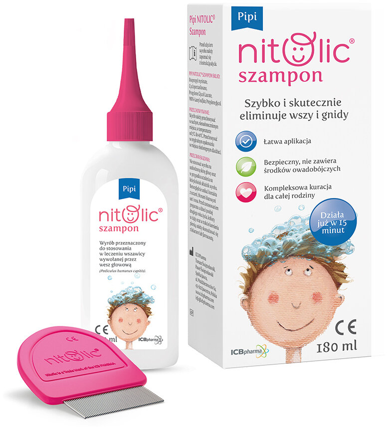 Pipi Nitolic szampon do eliminacji wszy i gnid 180 ml